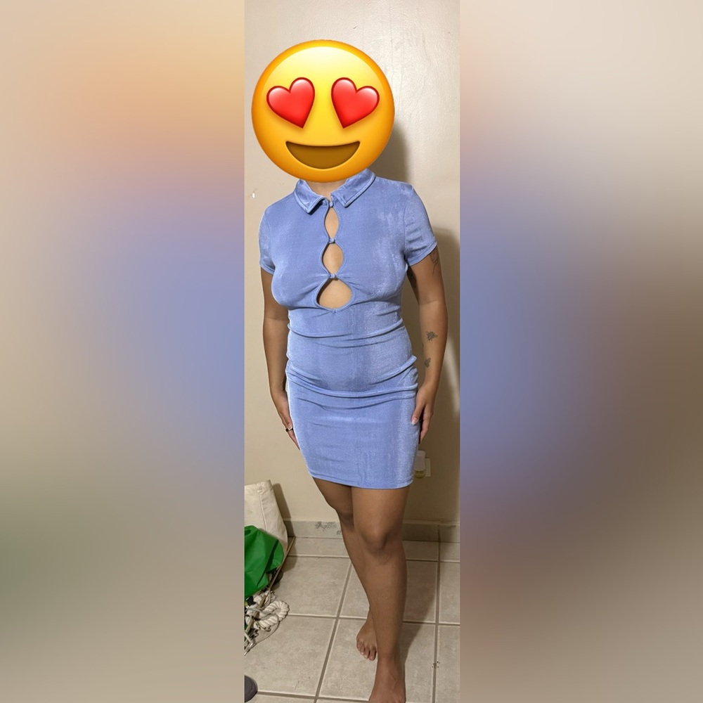 Urban Outfitters Light Blue Cut-Out Mini Dress